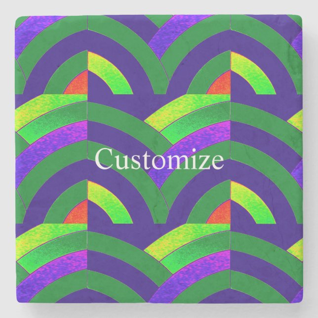 Posavasos De Piedra Chevrras elegantes y modernas (Anverso)