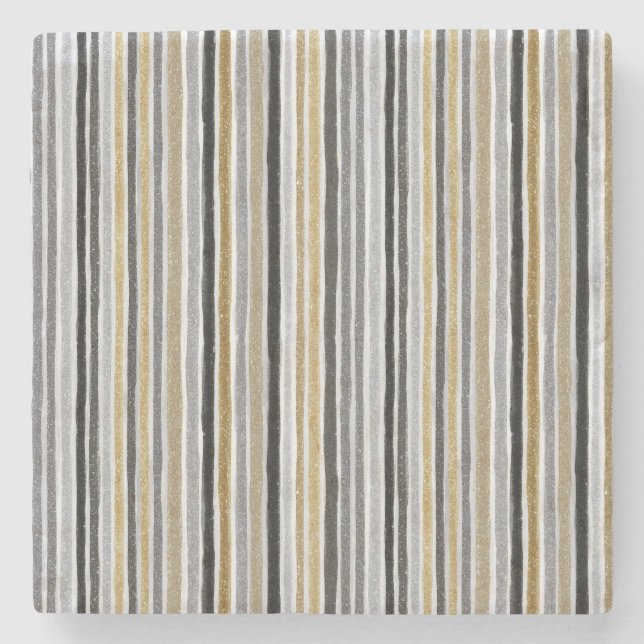 Posavasos De Piedra Chic Blue White Stripes (Anverso)