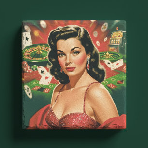 Posavasos De Piedra Chica de cartel de juego vintage