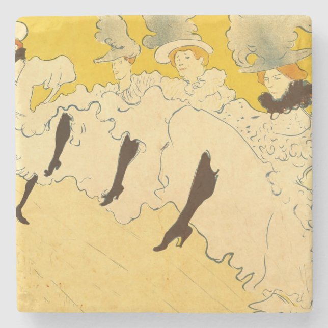 Posavasos De Piedra Chica de danza amarilla Toulouse Lautrec Poster (Anverso)