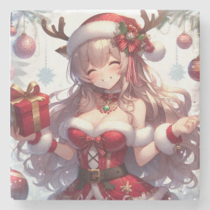 Posavasos De Piedra Chica de Navidades de anime