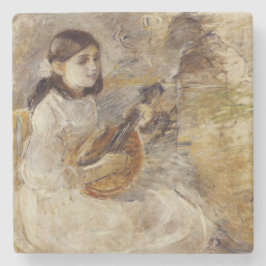 Posavasos De Piedra Chica jugando al mandolín (por Berthe Morisot)