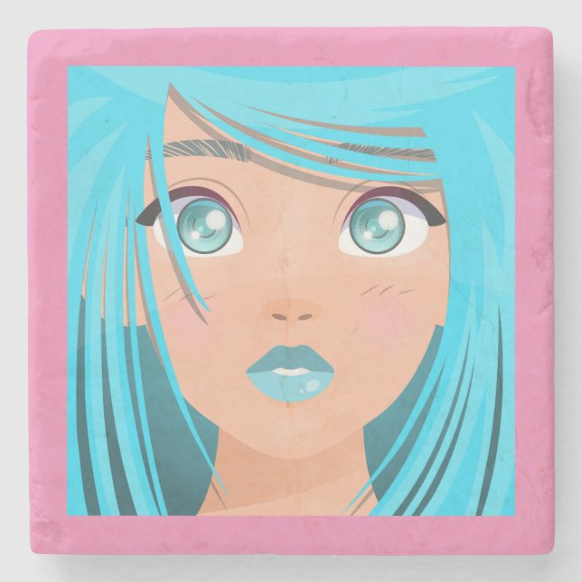 POSAVASOS DE PIEDRA CHICA PERSONALIZADO ANIME (Anverso)