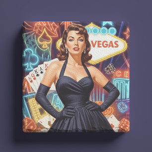 Posavasos De Piedra Chica Pin-up Retro Las Vegas
