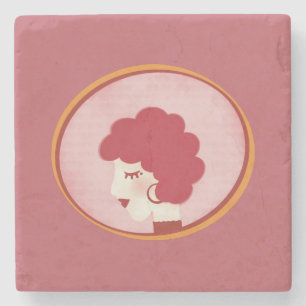 Posavasos De Piedra Chica Redhead en el espejo