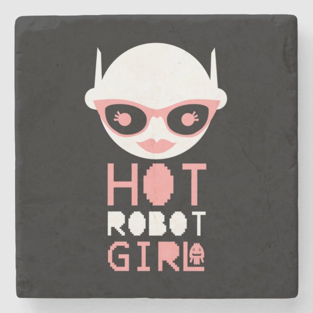 Posavasos De Piedra Chica robot caliente (Anverso)