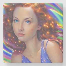 Posavasos De Piedra Chica soñado con luces arcoiris