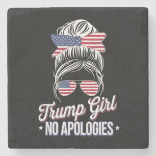 Posavasos De Piedra Chica Trump Sin Disculpas Moño Desordenado Retro V