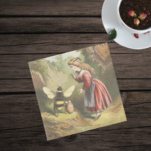 Posavasos De Piedra Chica victoriano de abejas vintage Honey Pot Fores