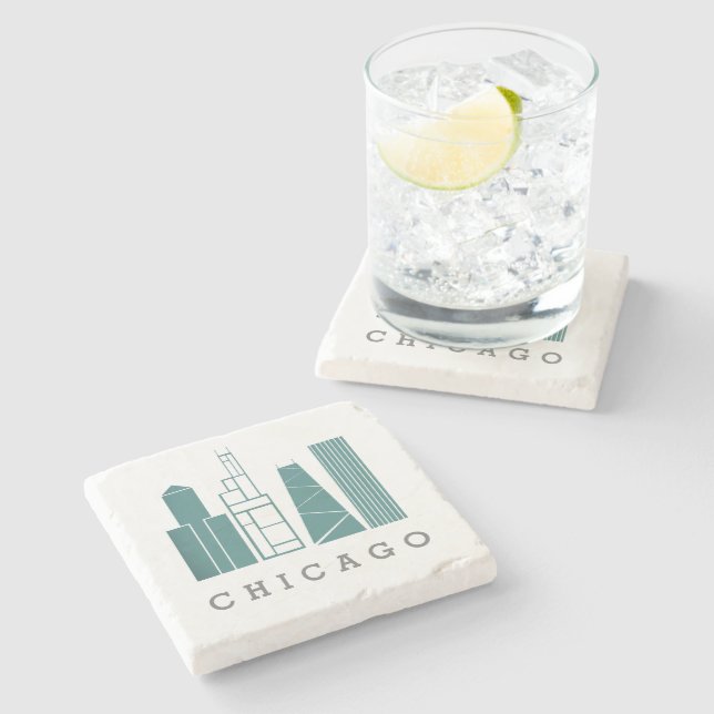 Posavasos De Piedra Chicago Coaster (Lateral)