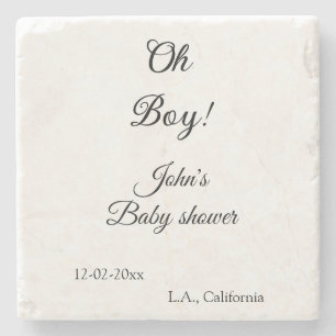 Posavasos De Piedra chico oh chica baby shower añadir nombre fecha año