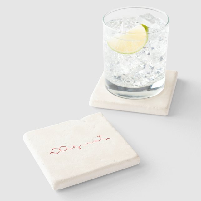 Posavasos De Piedra Chili Capsaicin Fórmula Química Molecular (Lateral)