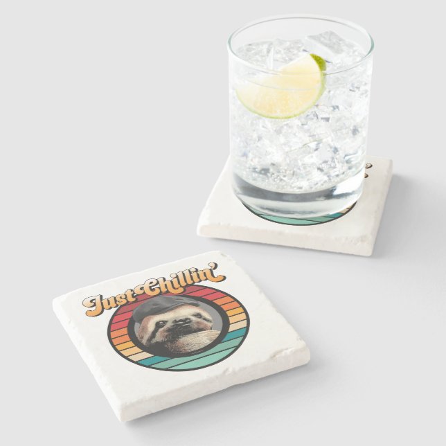Posavasos De Piedra Chillin’ Sloth (Lateral)
