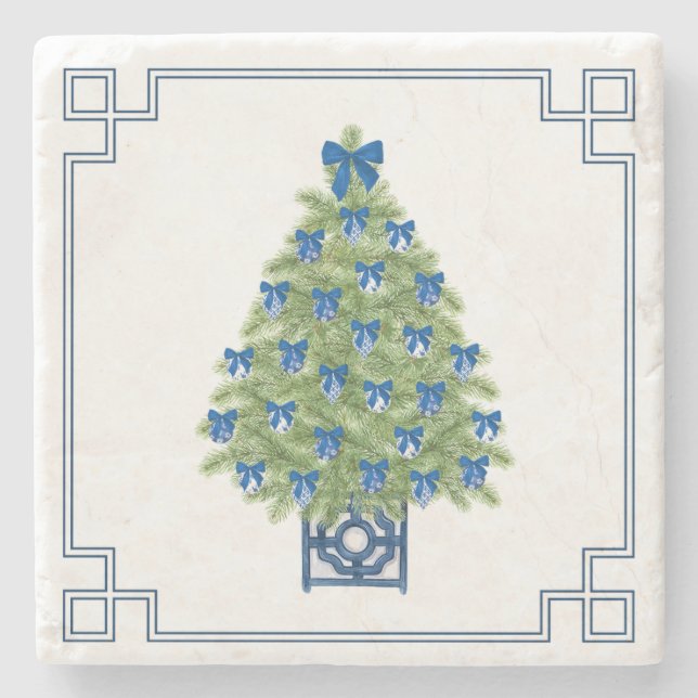 Posavasos De Piedra Chinoiserie Christmas Tree (Anverso)