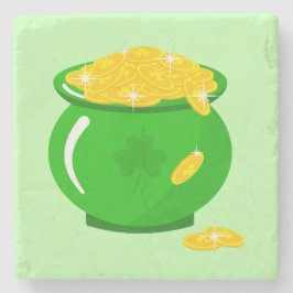 Posavasos De Piedra Chismosa del Día de San Patricio de Knot de oro ce