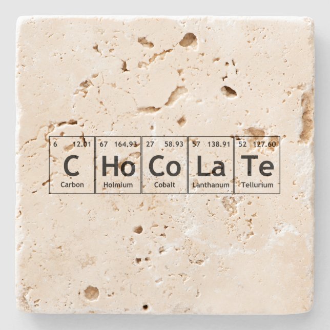 Posavasos De Piedra CHoCoLaThe Science Tabla Periódica Palabras Elemen (Anverso)