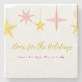 Posavasos De Piedra Christmas Coaster with Holiday Motifs