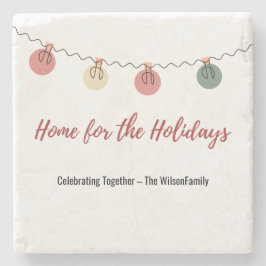 Posavasos De Piedra Christmas Coaster with Playful Holiday Icons