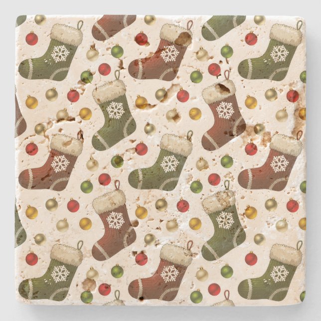 Posavasos De Piedra Christmas Wreaths (Anverso)