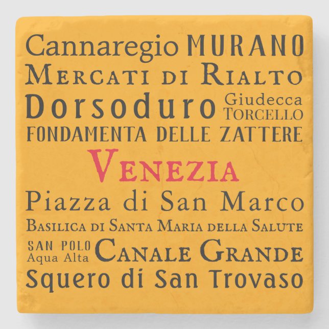 Posavasos De Piedra ¡Ciao Venezia! (Anverso)