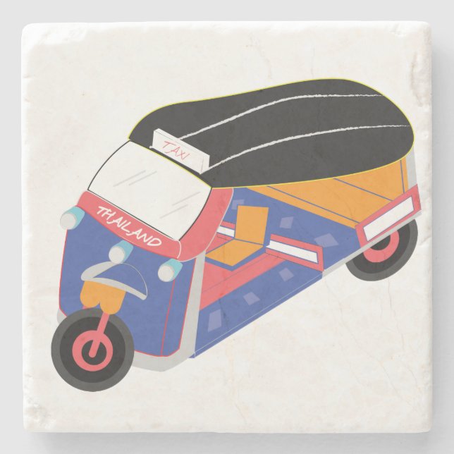 Posavasos De Piedra Ciclo de triciclo del vehículo de montaña rusa Tuk (Anverso)