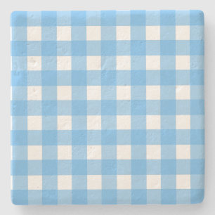 Posavasos De Piedra Cielo azul gingham