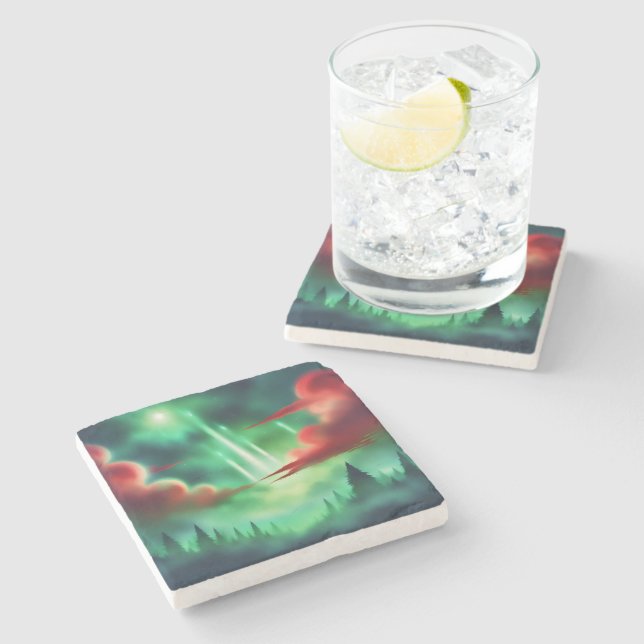 Posavasos De Piedra cielo verde (Lateral)