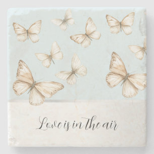 Posavasos De Piedra Cielos Azules y Mariposas