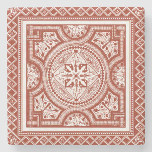 Posavasos De Piedra Cinabrio Woodblock IV