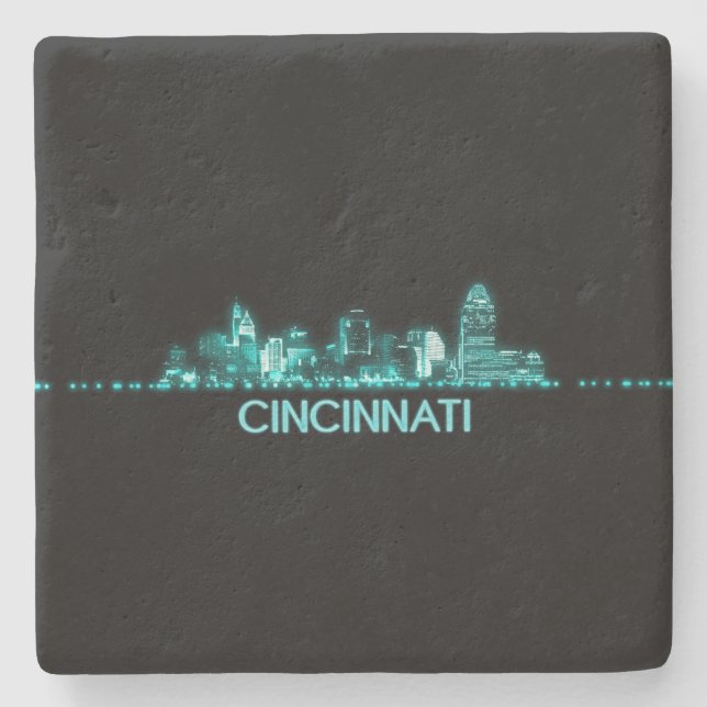 Posavasos De Piedra Cincinnati Skyline (Anverso)