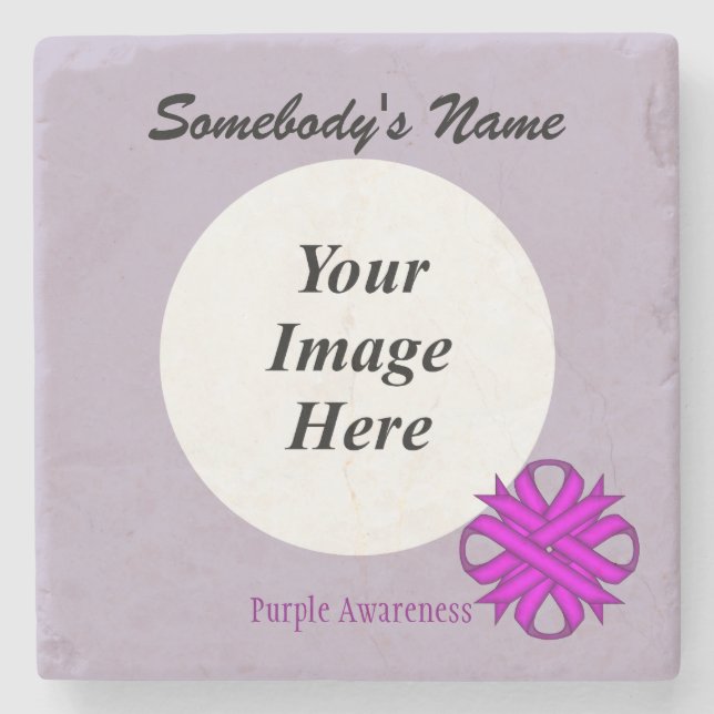 Posavasos De Piedra Cinta violeta de Kenneth Yoncich (Anverso)