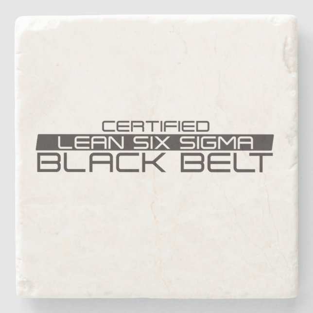 Posavasos De Piedra Cinturón negro Lean Six Sigma certificado (Anverso)
