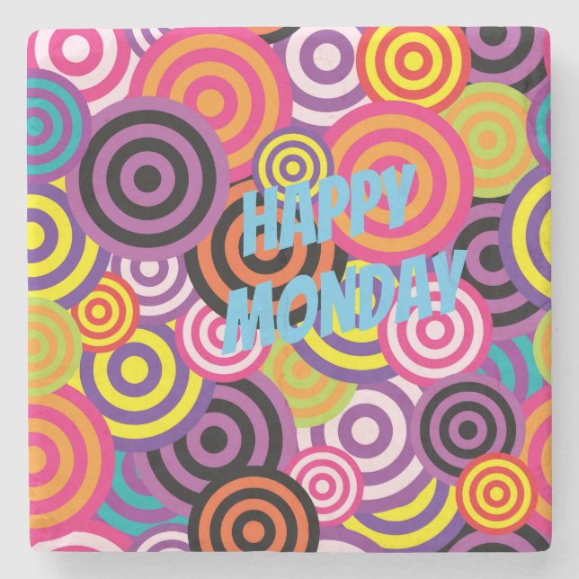 Posavasos De Piedra Círculos coloridos (Anverso)