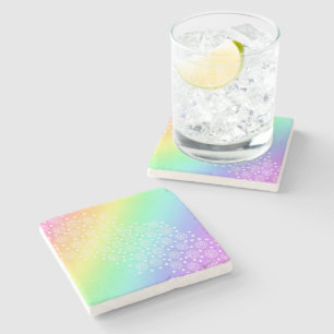 Posavasos De Piedra Círculos y puntos gradientes del arco iris