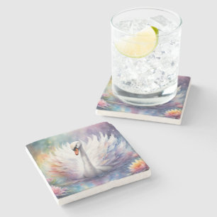 Posavasos De Piedra Cisne de aves arcoiris 1