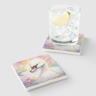 Posavasos De Piedra Cisne de aves arcoiris 3
