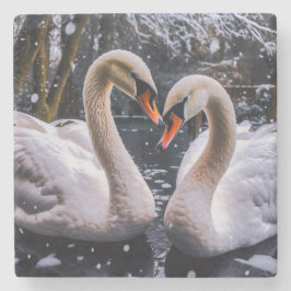 Posavasos De Piedra Cisnes románticos en un país maravillosamente inve