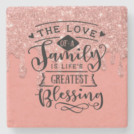 Posavasos De Piedra Cita de bendición familiar inspiradora