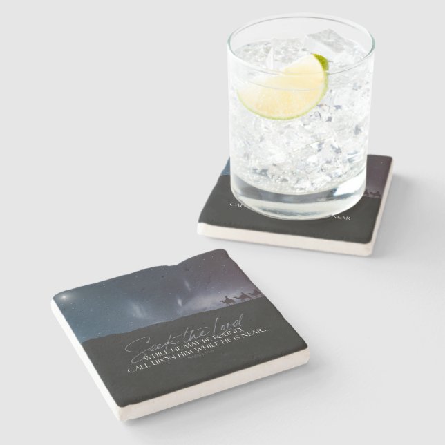 Posavasos De Piedra Cita de la Biblia Magi para navidades (Lateral)