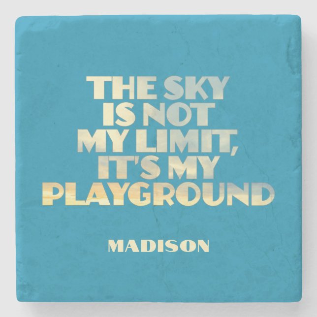 Posavasos De Piedra Cita de Sky de nombre personalizado