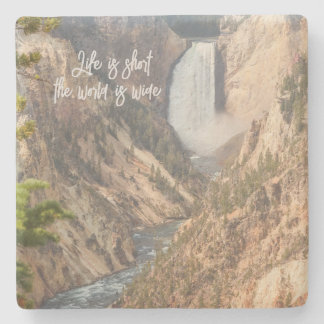 Posavasos De Piedra Cita de viaje Decoración de casa con foto de casca
