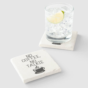 Posavasos De Piedra Cita divertida del café ningún café ninguna