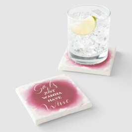 Posavasos De Piedra Cita divertida para amantes del vino elegante Burd