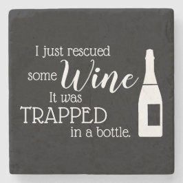 Posavasos De Piedra Cita divertida para amantes del vino Humor Cocina