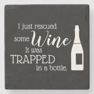 Posavasos De Piedra Cita divertida para amantes del vino Humor Cocina