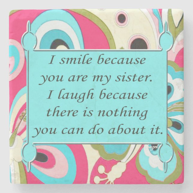 Posavasos De Piedra Cita inspiradora, hermanas (Anverso)