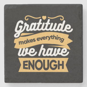 Posavasos De Piedra Citas de tipografía de gratitud inspiradora