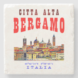 Posavasos De Piedra Ciudad Alta en Bérgamo. Italia.