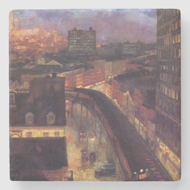 Posavasos De Piedra Ciudad de Nueva York de Greenwich Village (NYC) (Anverso)