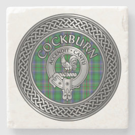 Posavasos De Piedra Clan Colquhoun Escudo y Tartan Knot